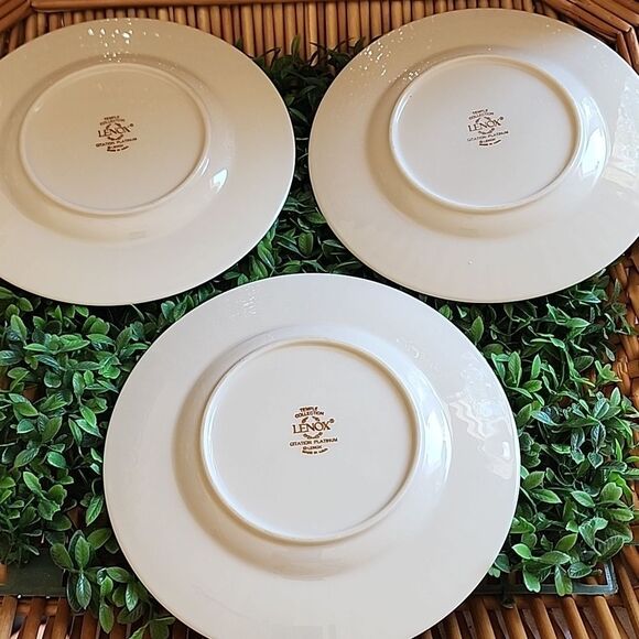 Lenox Temple Collection 'Citation' Platinum Band Set Of 3 Bread Plates - Picture 3 of 6